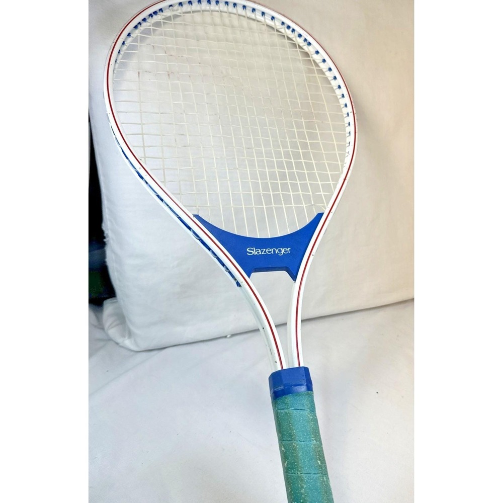 Vintage Slazenger Jimmy  Connors Jr. Aluminum Tennis Racket - White/Blue/Red